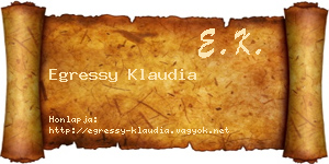 Egressy Klaudia névjegykártya