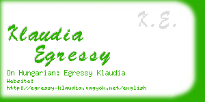 klaudia egressy business card